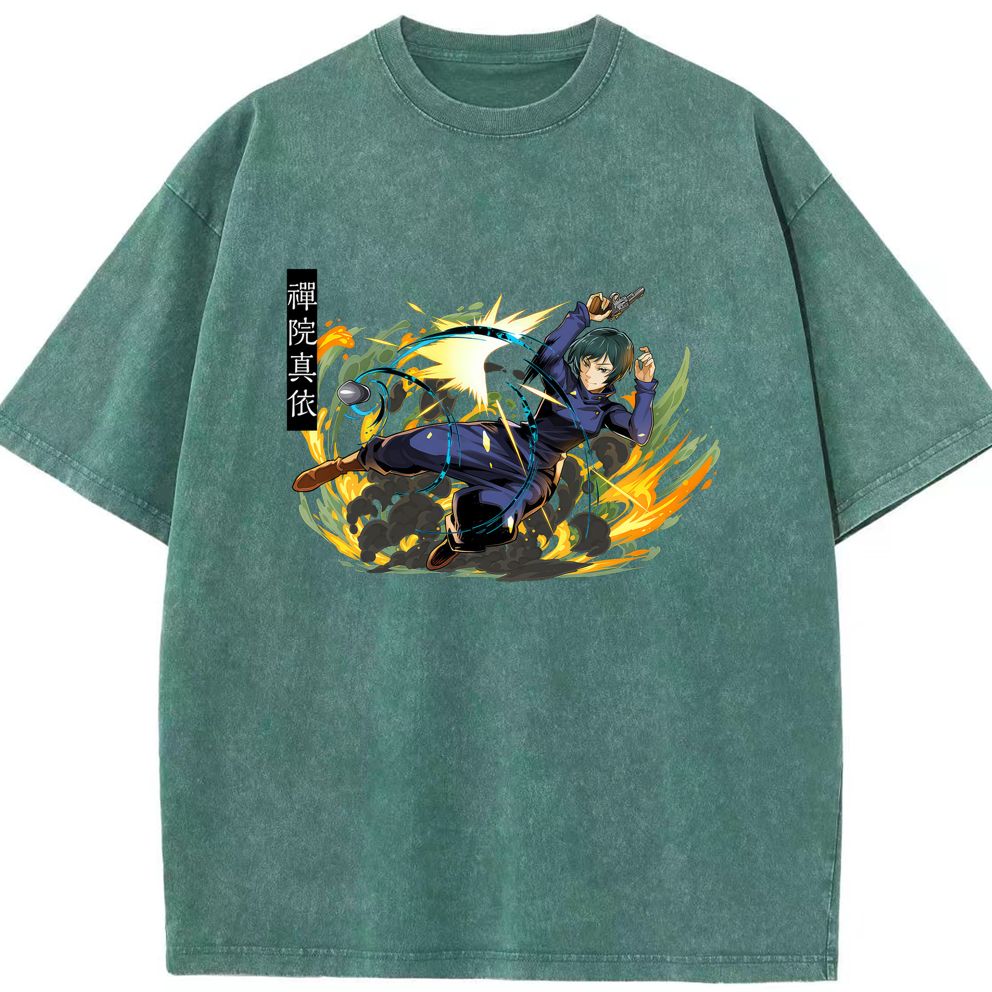 （画像用） 呪術廻戦 Jujutsu Kaisen 綿100% ヴィンテージ風 半袖Tシャツ（フロントプリント）